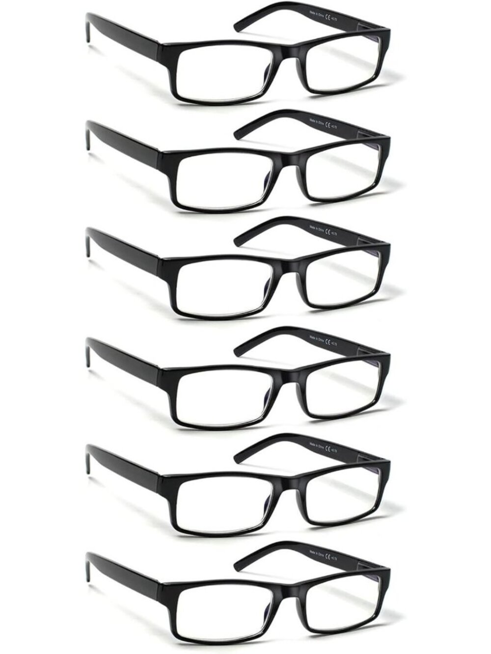 6 Pack Reading Glasses for Men & Women - Stylish Frames with Spring Hinges